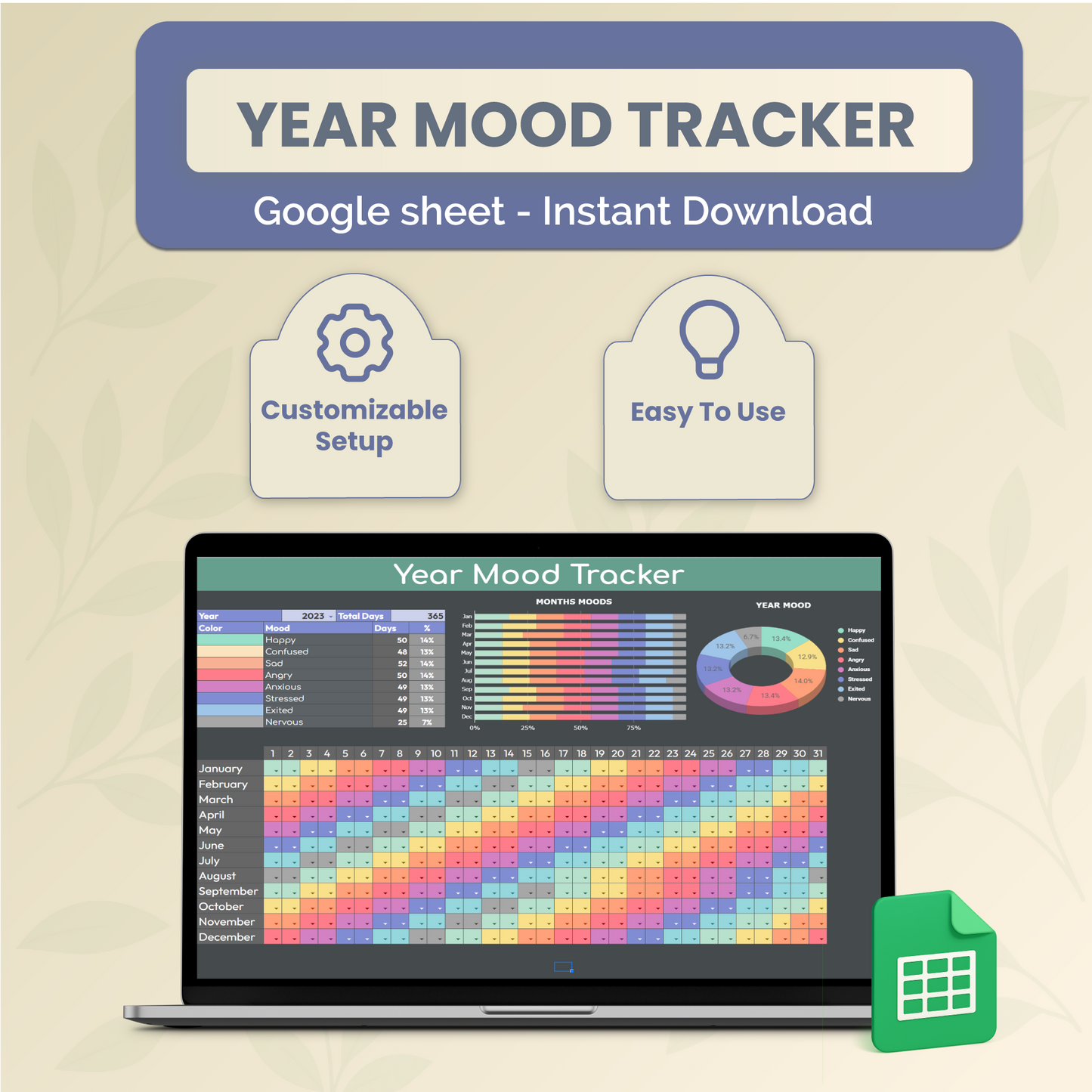 Digital YEAR Mood Tracker – Your Ultimate Emotional Wellness Tool