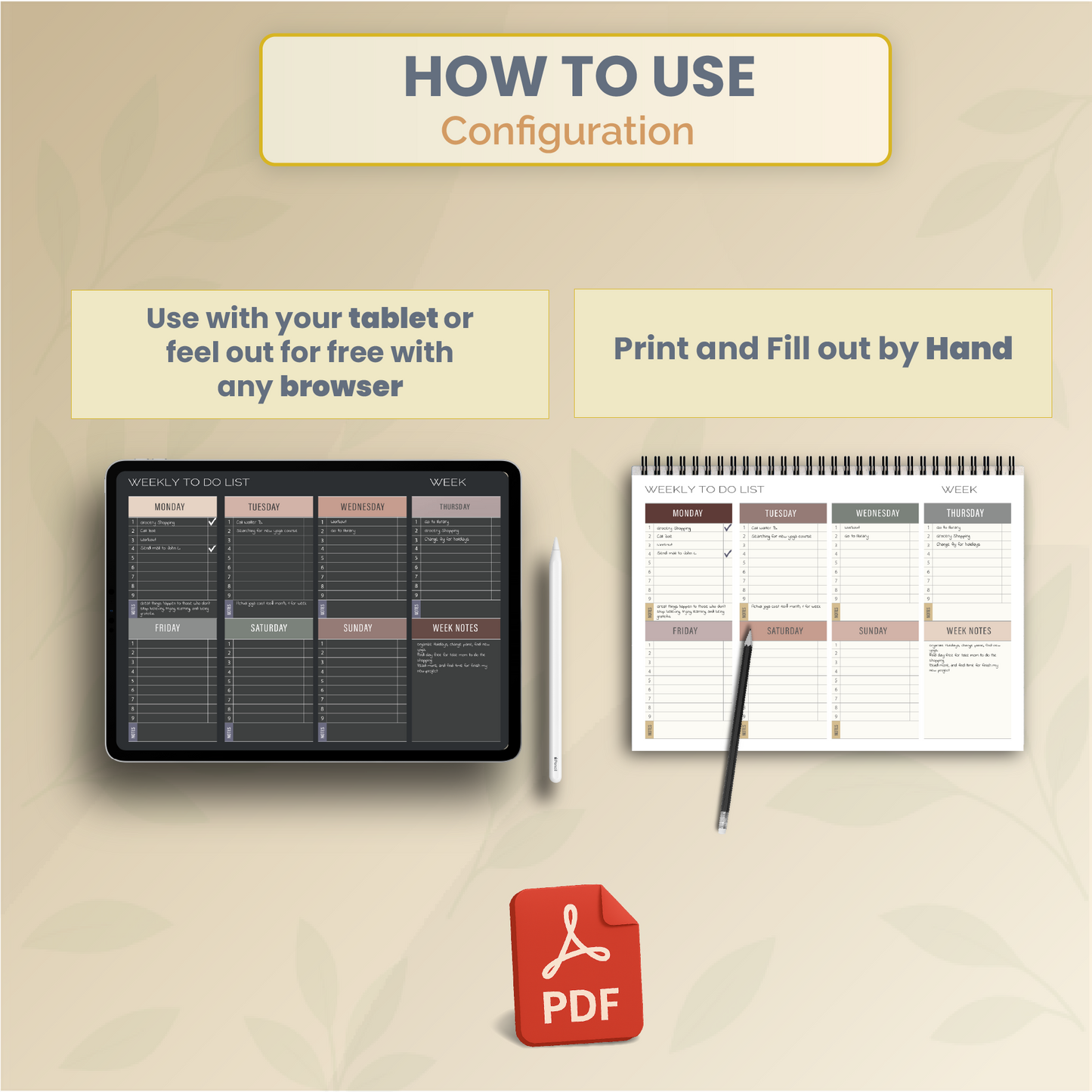 Weekly TODO List – Editable & Printable - How to use