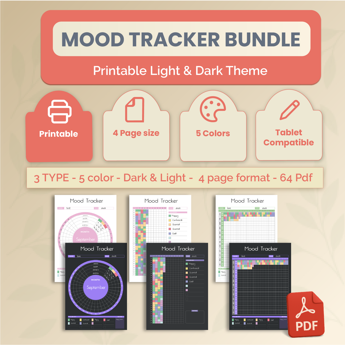 Mood Tracker Journal Bundle