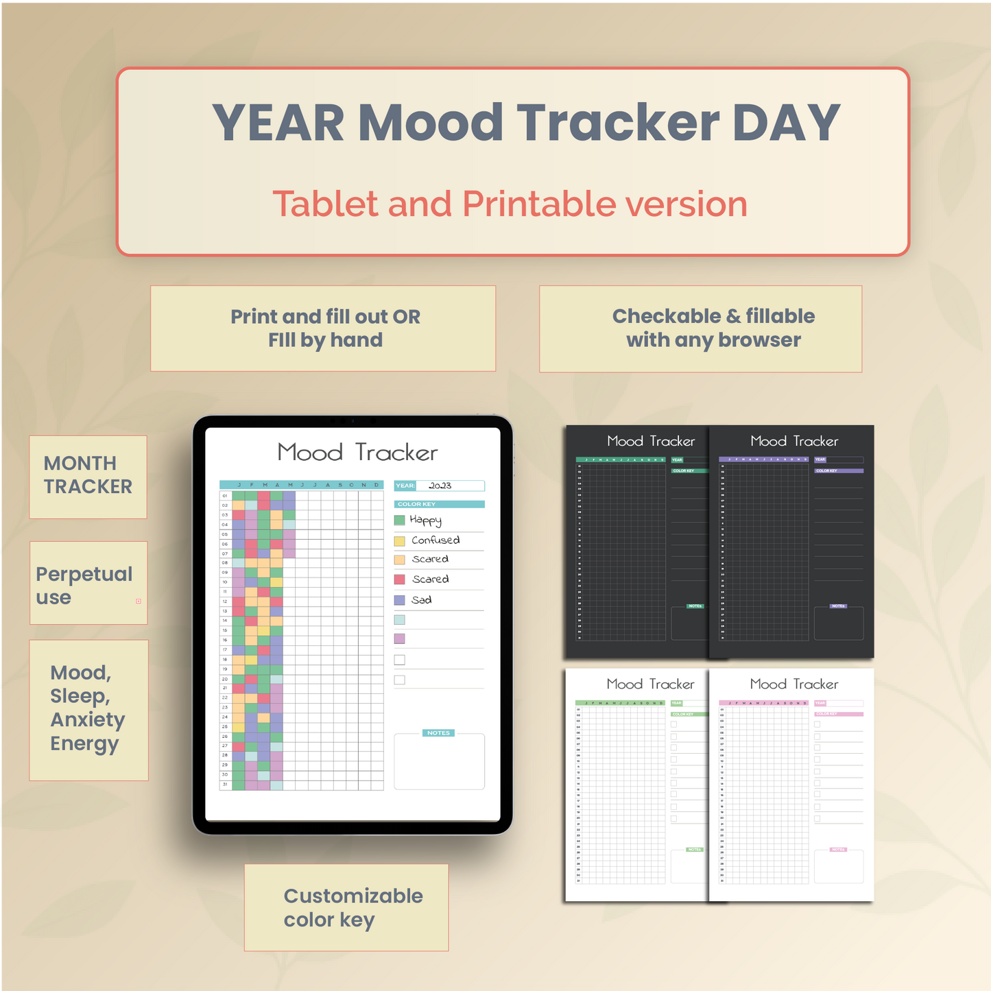 Mood Tracker Journal Bundle