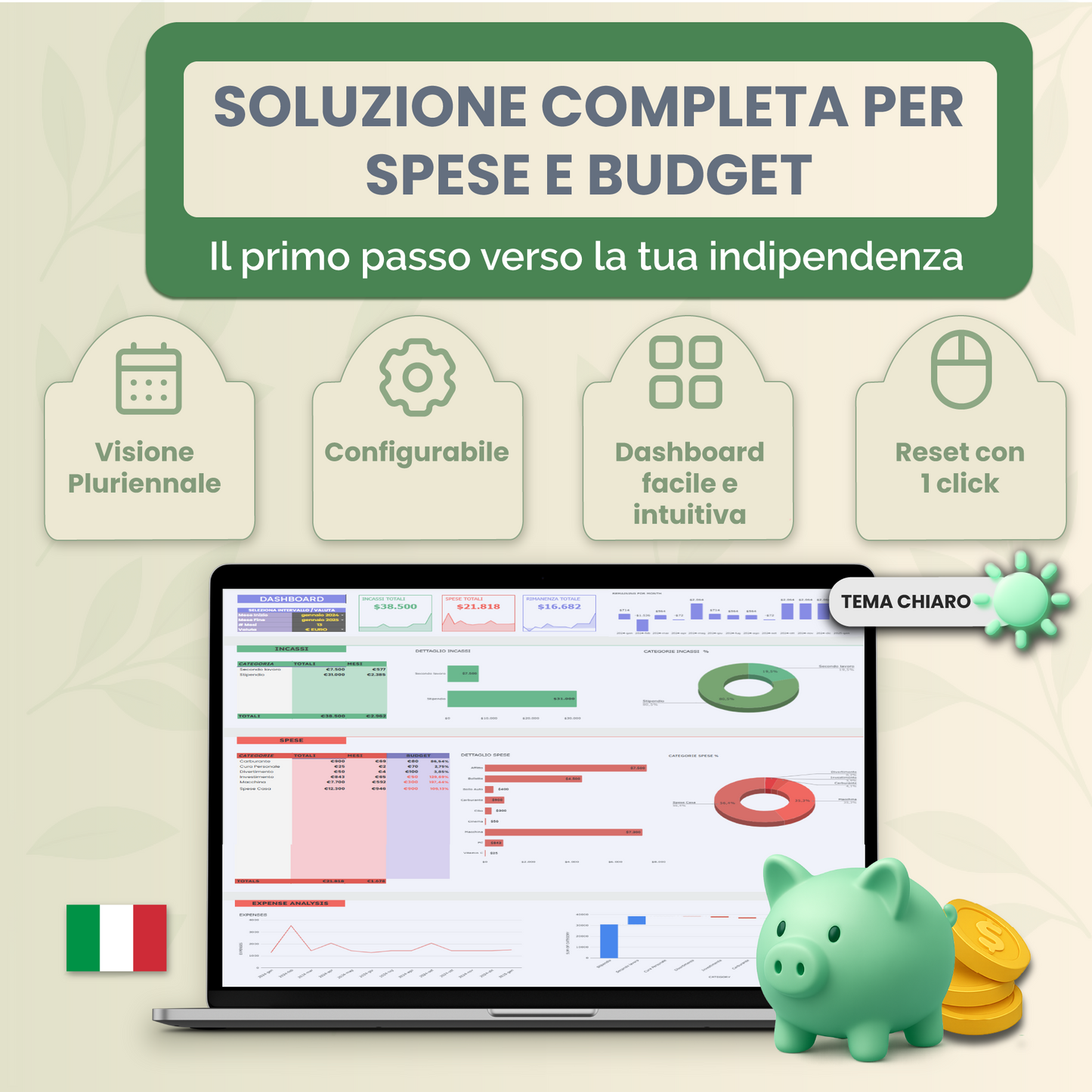 Google Sheets spese e budget italiano Presentazione